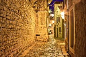 Cobbled streets in the old town of Vodice